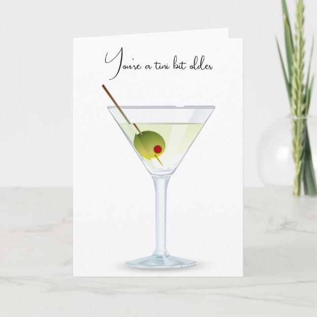 Birthday Martini On White Kort (Framsida)
