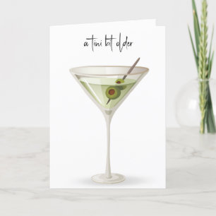 Birthday Martini On White Kort
