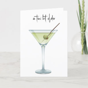 Birthday Martini On White Kort