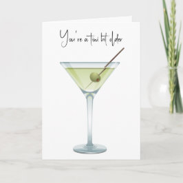 Birthday Martini On White Kort