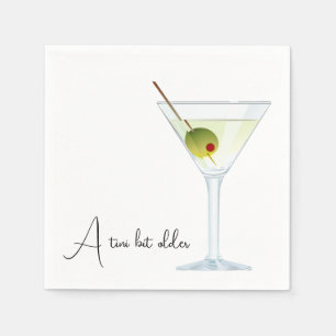 Birthday Martini On White Pappersservett