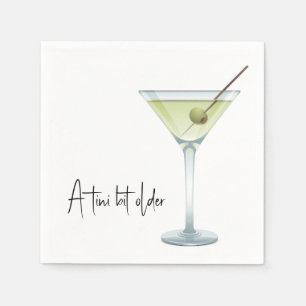 Birthday Martini On White Pappersservett