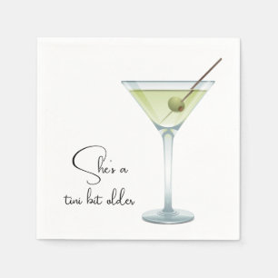 Birthday Martini On White Pappersservett