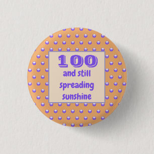 Birthday Milestone Blue Polka dots Firande Knapp