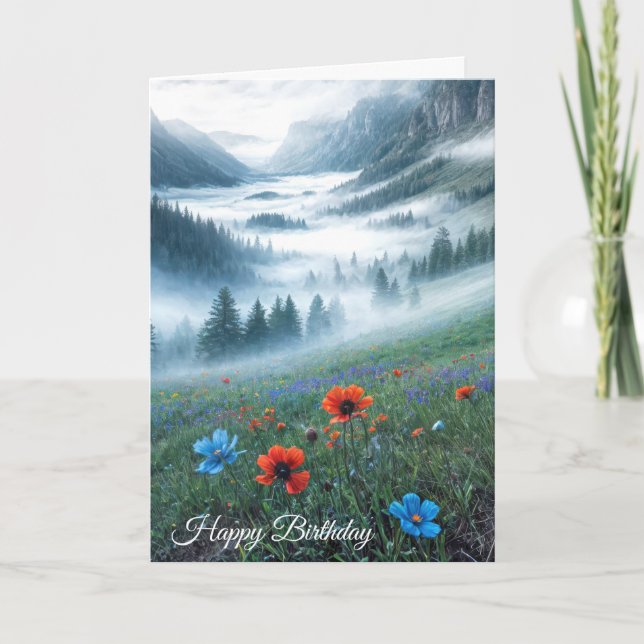 Birthday Misty Mountain Valley Kort (Framsida)
