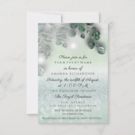 Birthday Möhippa Light Burk Rustic Mint Glitt Inbjudningar
