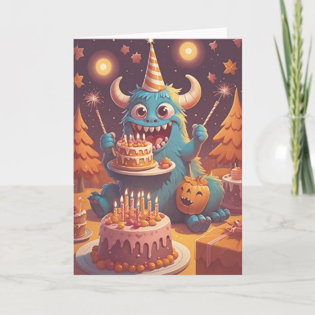 Birthday Monster Bash Kort (Framsida)