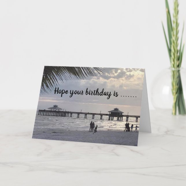 BIRTHDAY ÖNSKEMÅL * BÄTTRE ÄN DAG VID BEACH * KORT (Framsida)