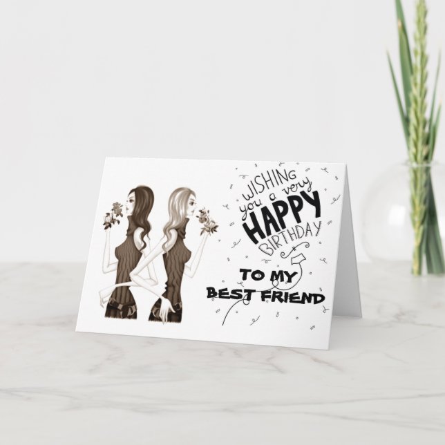 BIRTHDAY ÖNSKEMÅL FÖR MIN ***BÄSTA VÄNND*** KORT (Framsida)