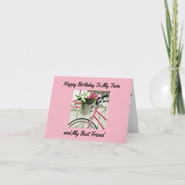 *BIRTHDAY* ÖNSKEMÅL FÖR MIN *TWIN SISTER* KORT (Framsida)