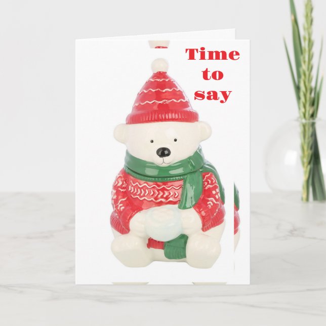 BIRTHDAY ÖNSKEMÅL FRÅN ADORABLE SNOWBEAR HELGKORT (Framsida)