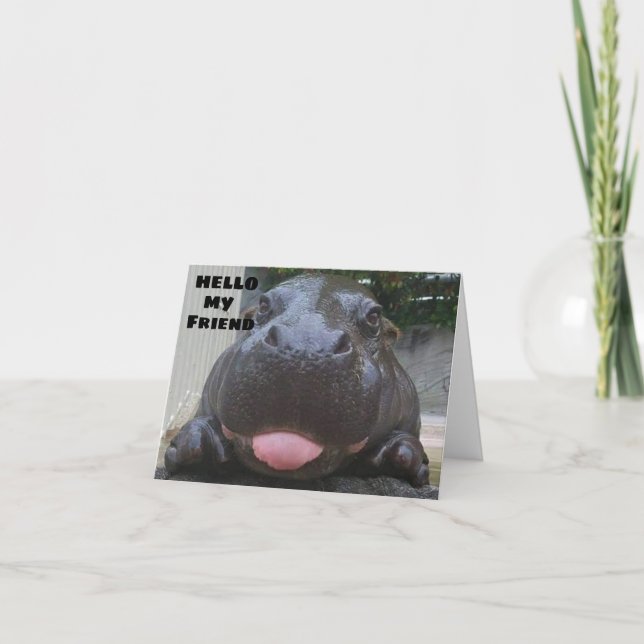 **BIRTHDAY ÖNSKEMÅL** FRÅN CUTE HIPPO KORT (Framsida)