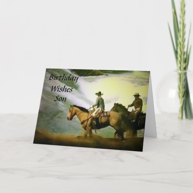 "BIRTHDAY ÖNSKEMÅL SON" KORT (Framsida)