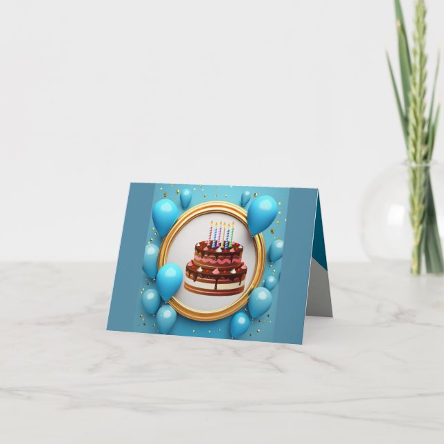 "Birthday Önskemål" Tack Kort (Framsida)