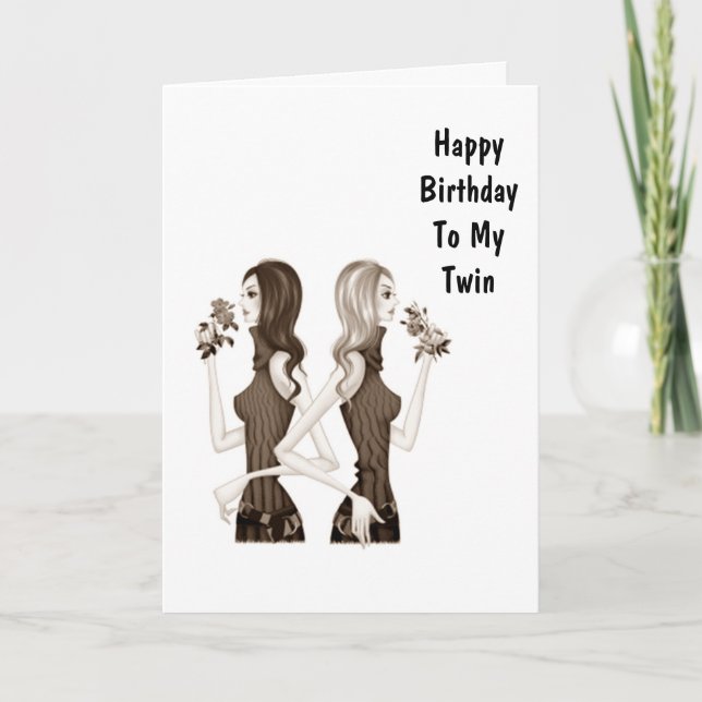 BIRTHDAY ÖNSKEMÅL TILL MIN TWIN SISTER KORT (Framsida)