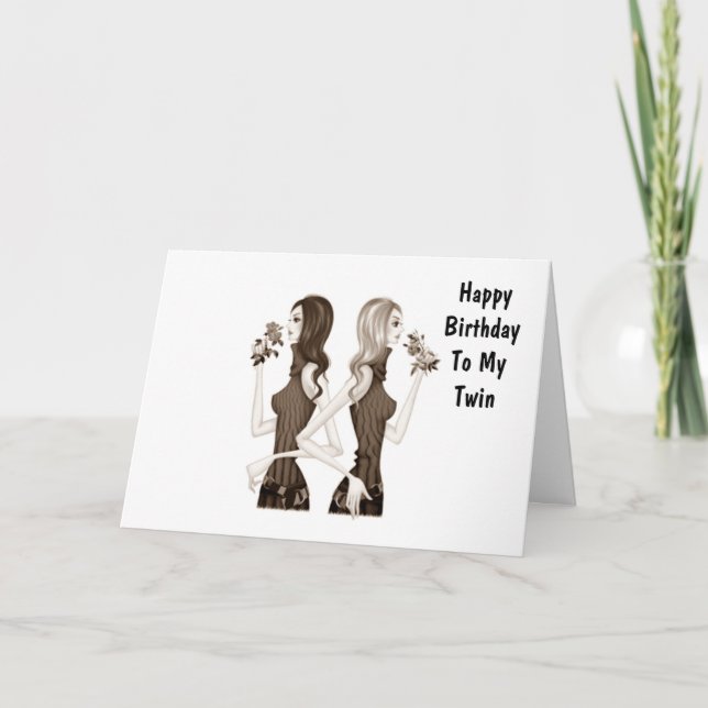 BIRTHDAY ÖNSKEMÅL TILL MIN TWIN SISTER KORT (Framsida)