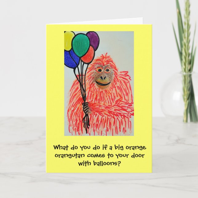 Birthday Orangutan Kort (Framsida)