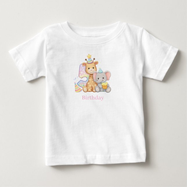 Birthday Outfit | Baby Boy Girl Graphic Tee | (Framsida)