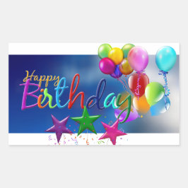 BIRTHDAY OVAL STICKER REKTANGULÄRT KLISTERMÄRKE