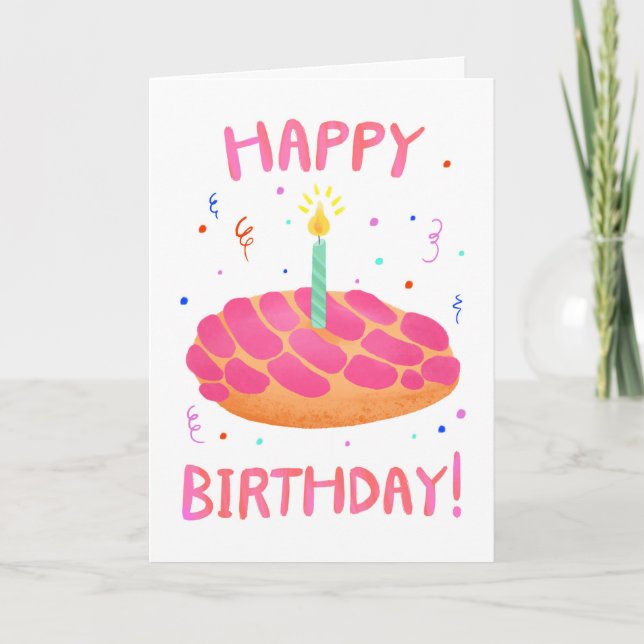 Birthday Pan Dulce Concha Kort (Framsida)