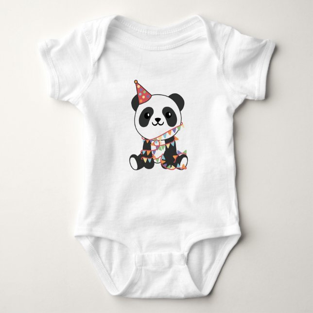 Birthday Panda För barn A Birthday Baby Bodydräkt T Shirt (Framsida)