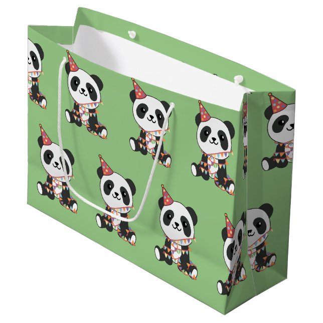 Birthday Panda För barn A Birthday Large Gift Bag (Framsidan Vinklad)
