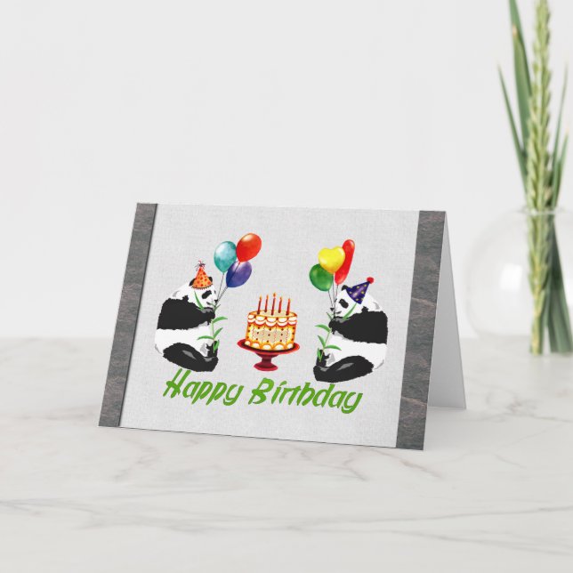 Birthday Pandas Kort (Framsida)