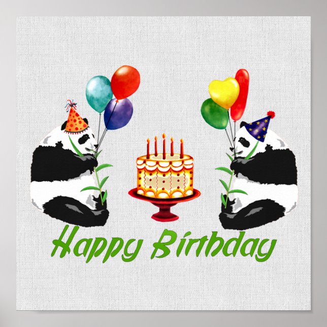 Birthday Pandas Poster (Framsidan)