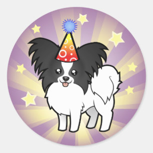 Birthday Papillon Runt Klistermärke
