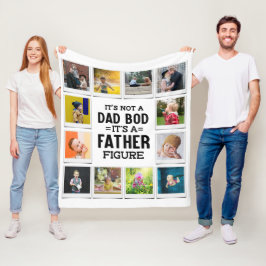 Birthday Pappa Bod Far Figur Photo Collage White Fleecefilt