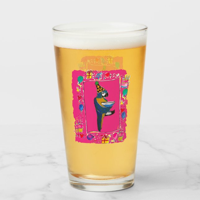 BIRTHDAY PARROTS GLASKOPP (Framsida fylld)