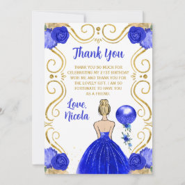 Birthday Party Blonde Princess in Blue Tack Kort