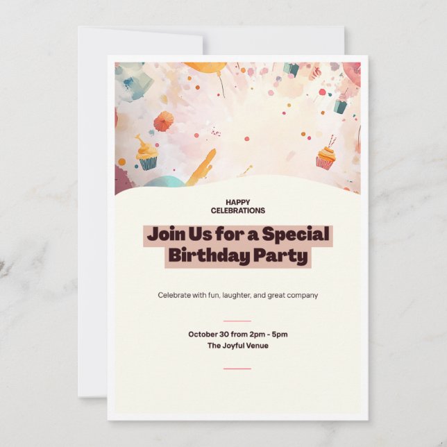Birthday Party  Inbjudningar (Framsida)
