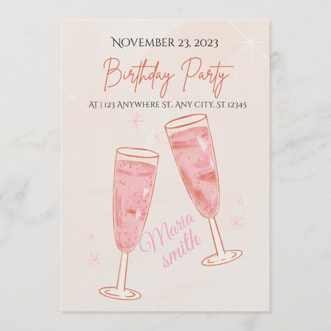 Birthday Party Invitation – Editable Colorful Temp Inbjudningar (Framsida)