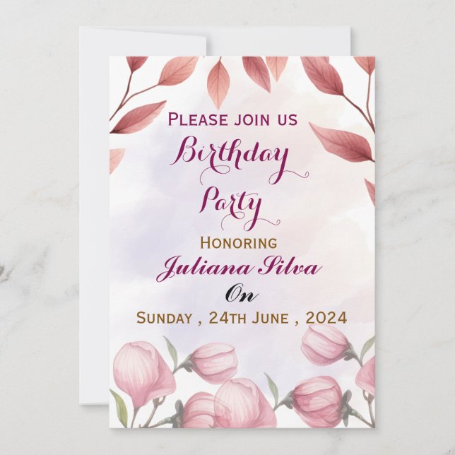 Birthday Party Invitations  Inbjudningar (Framsida)