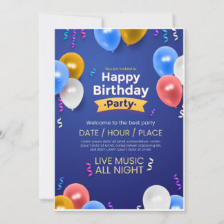 Birthday party invite julkort