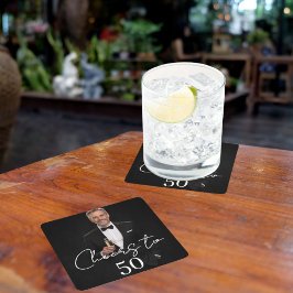 Birthday party photo cheers underlägg papper kvadrat