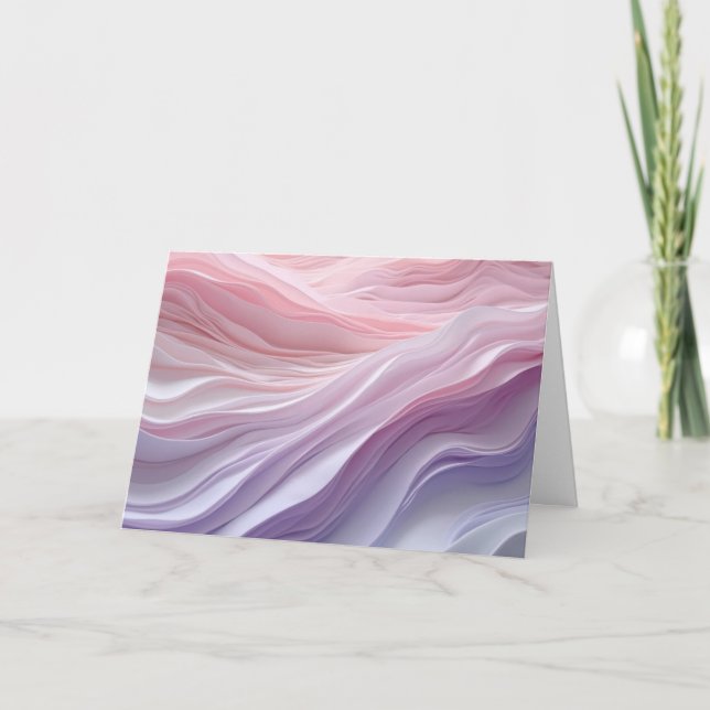 Birthday Pastel Calming Wave Pattern Kort (Framsida)