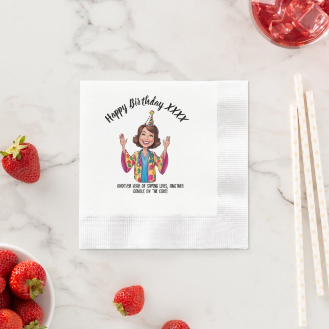 BIRTHDAY pediatric doctor antistress fun  Pappersservett (Insitu)