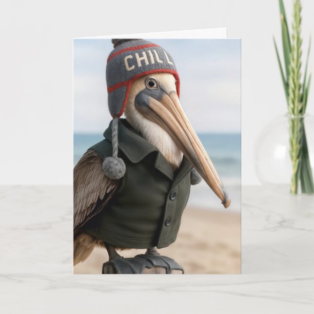 Birthday Pelican Humor Kort (Framsida)