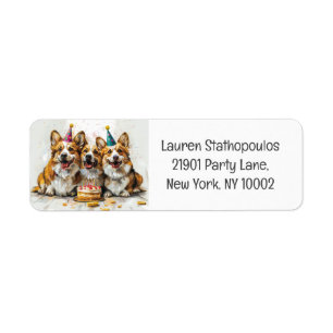 Birthday Pembroke Welsh Corgi Hundar Returadress Etikett