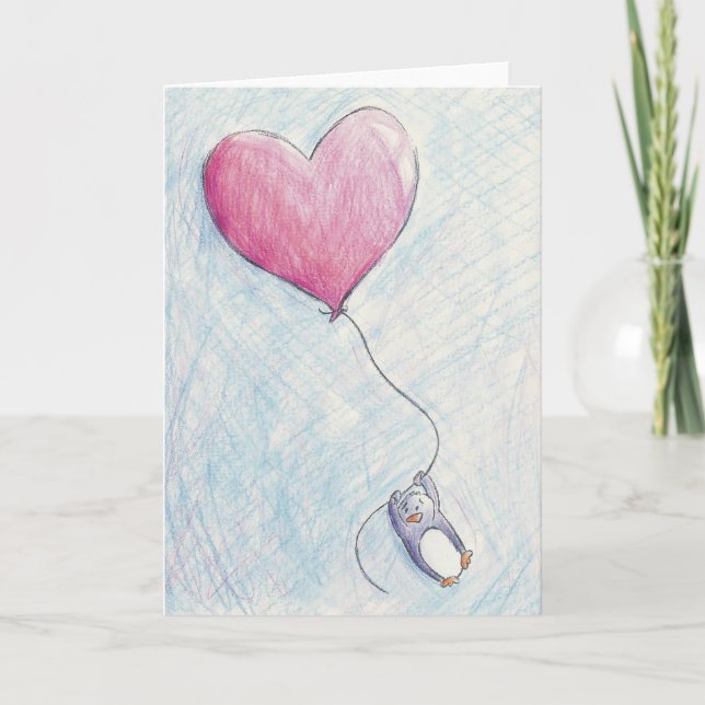 Birthday Penguin Kort (Framsida)