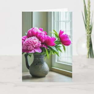 Birthday Peony Bouquet Kort
