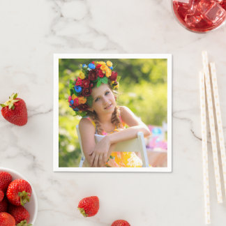 Birthday Personalized Photo Text Design Cocktail Pappersservett