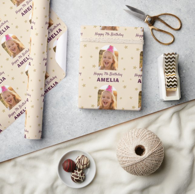 Birthday Personalized Photo Wrapping  Presentpapper (Hantverk)