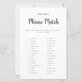 Birthday Phrase Match Game Printable