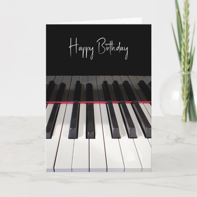 Birthday Piano Tangentbord Kort (Framsida)