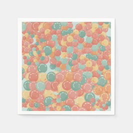 Birthday Picnic, Cute Retro Style Pappersservett