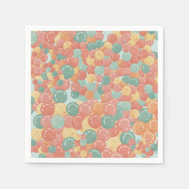 Birthday Picnic, Cute Retro Style Pappersservett (Framsidan)