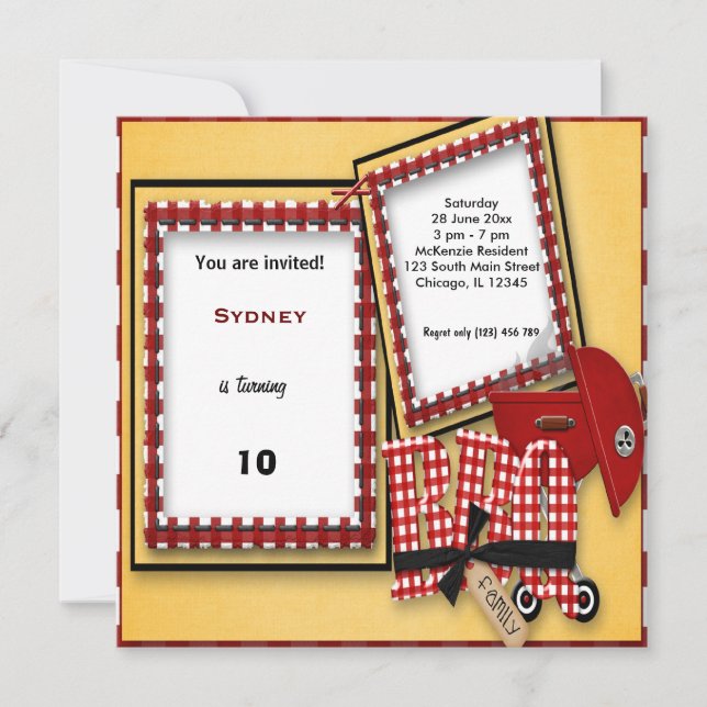 Birthday Picnic Inbjudningar (Framsida)